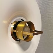 Hanging lamp from the 1970s-1980s, made of metal and brass.