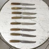 set of 8 horn knives from the 60s
