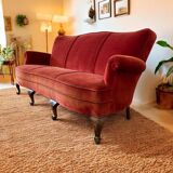 Vintage red baroque armchair / three-seater / sofa / armchair