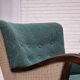 1950s, Danish armchair, original green/beige furniture wool, beech wood.