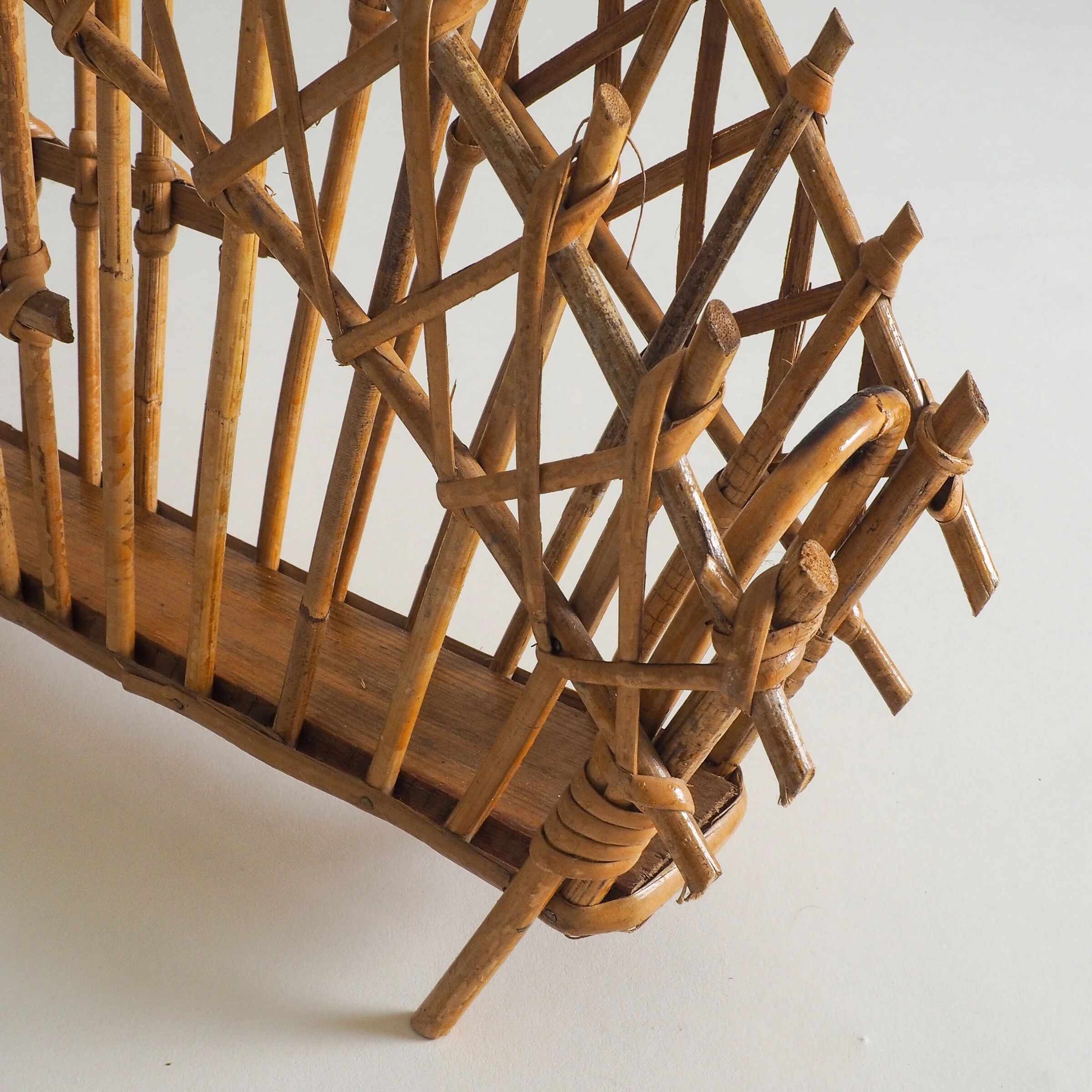 Mid-century rattan magazine holder