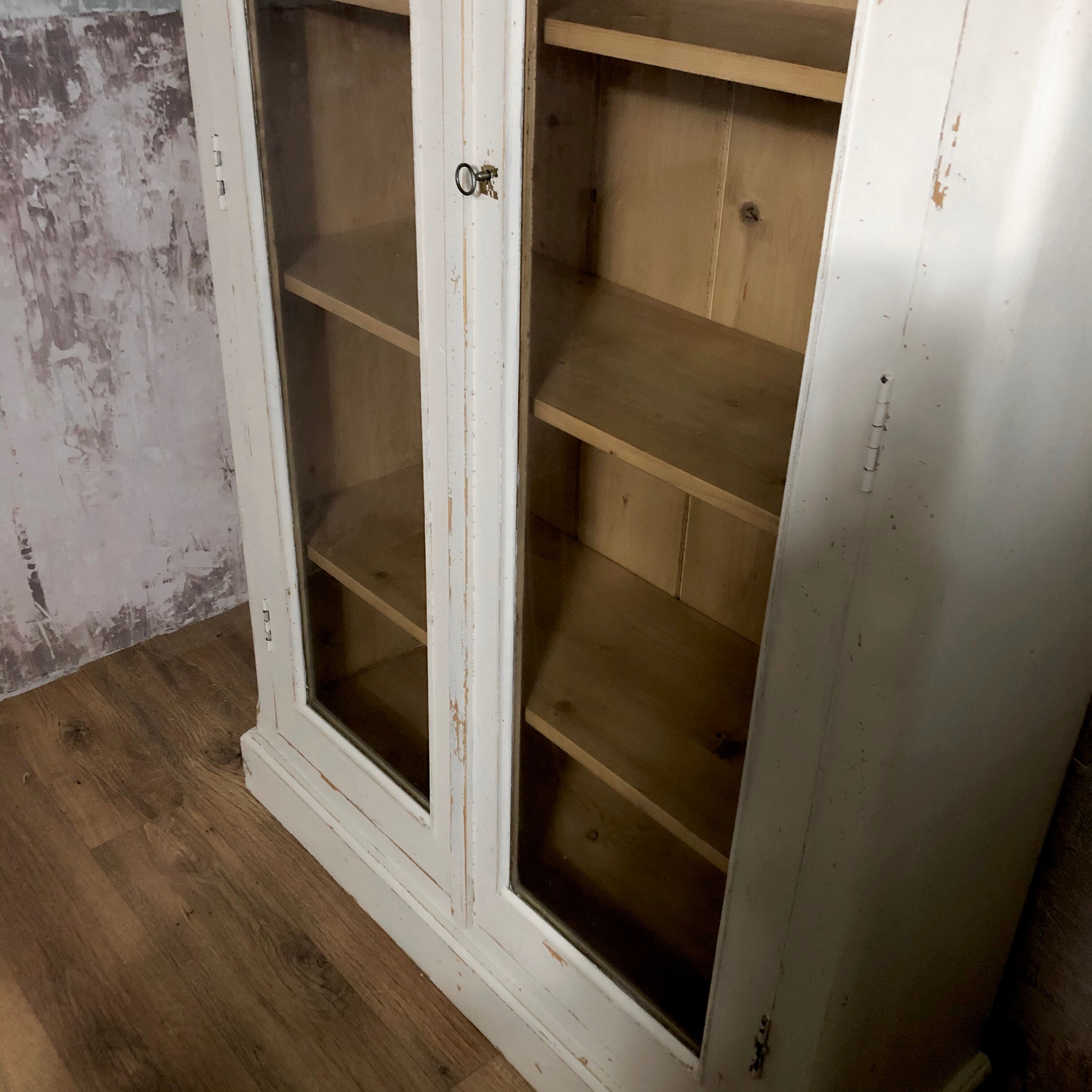 Former window buffet - aged white patina