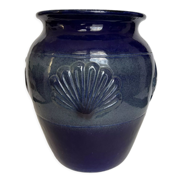 Vase en céramique bleu