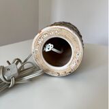 Lampfoot table lamp in stoneware with dots and relief from PM Keramik, Denmark, 1970s