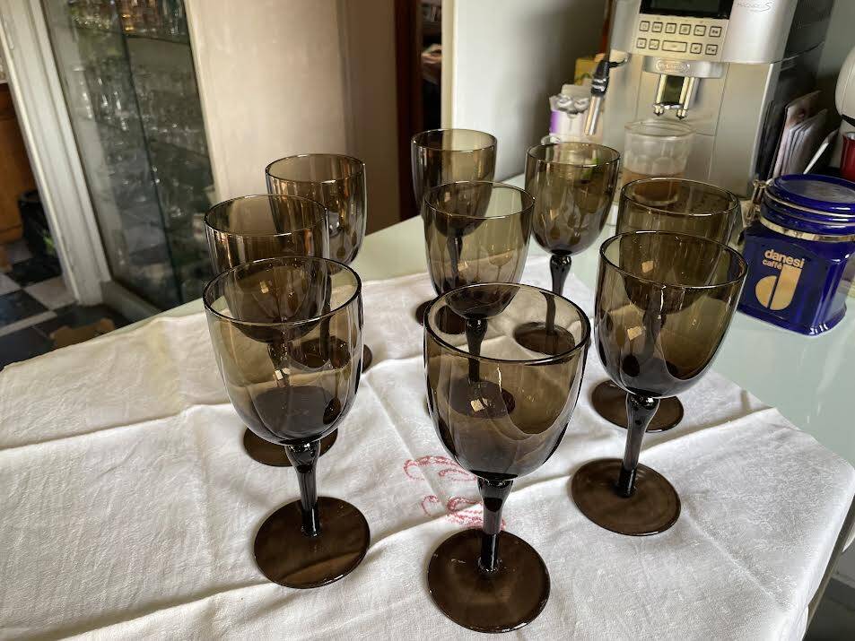 Smoke black tint stemmed glasses