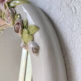 Italian style ceramic flower mirror