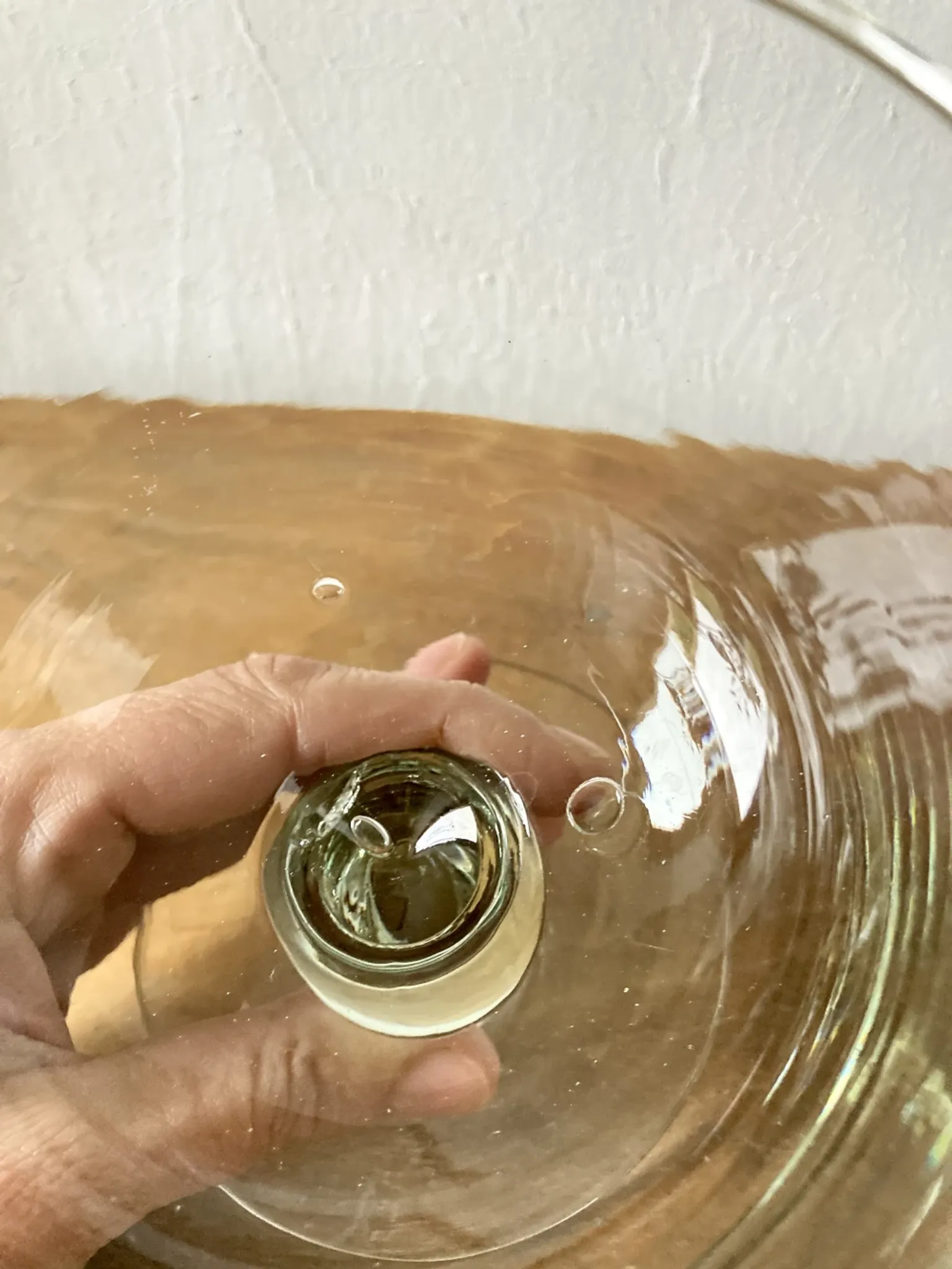 Pair of hand-blown glass goblets