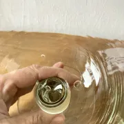 Pair of hand-blown glass goblets
