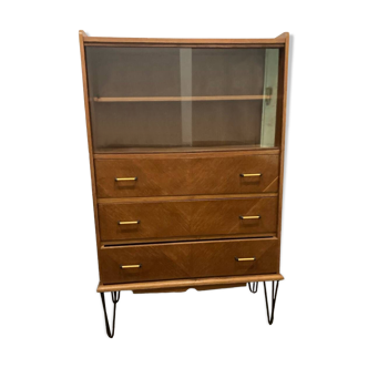 Vintage chest of drawers with display case