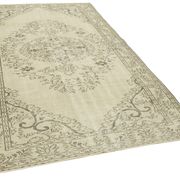 Handwoven rustic anatolian beige carpet 177 cm x 291 cm