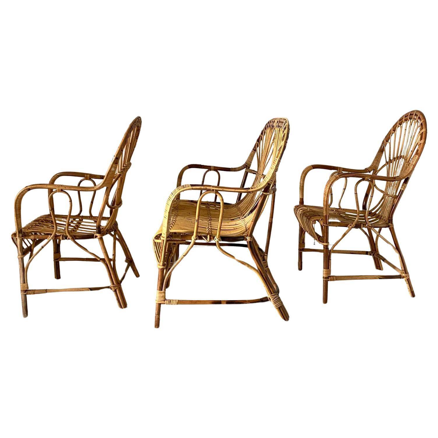 1960s italian rattan garden set