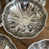 Large stainless steel stemmed bowls