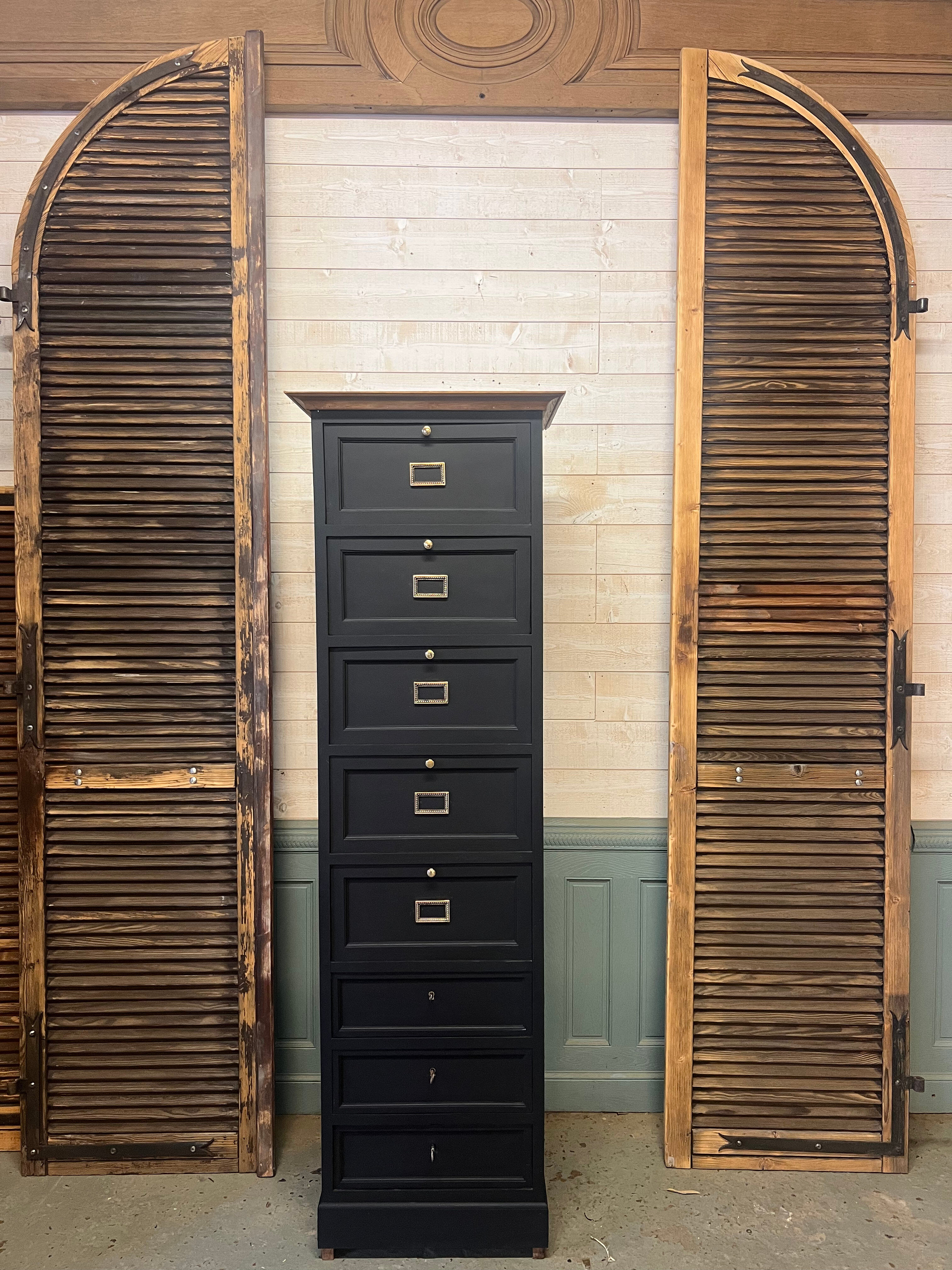Cabinet with flaps and drawers