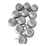 12 White Porcelain Cups