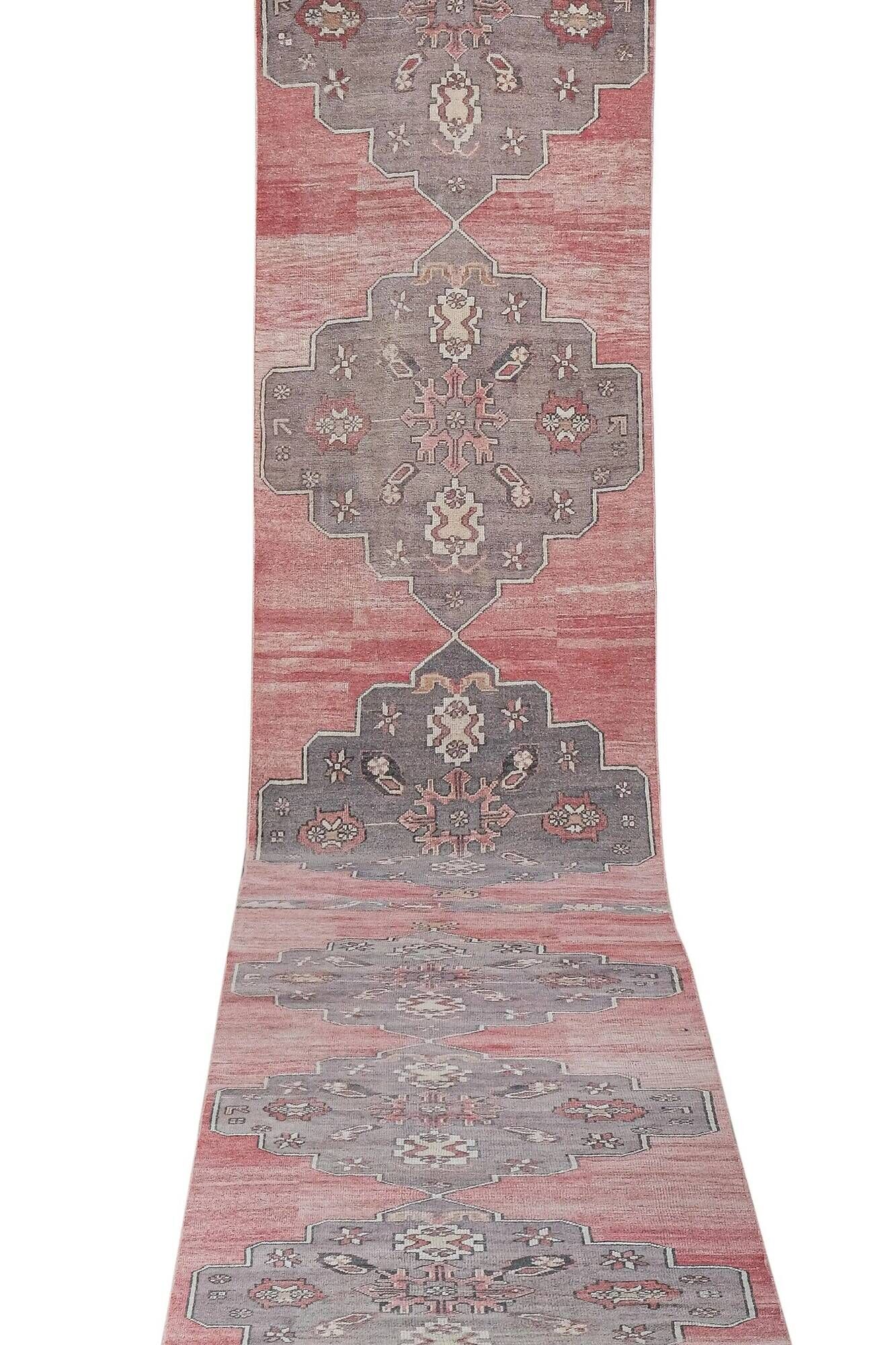 Vintage Turkish hallway rug 104x682 cm