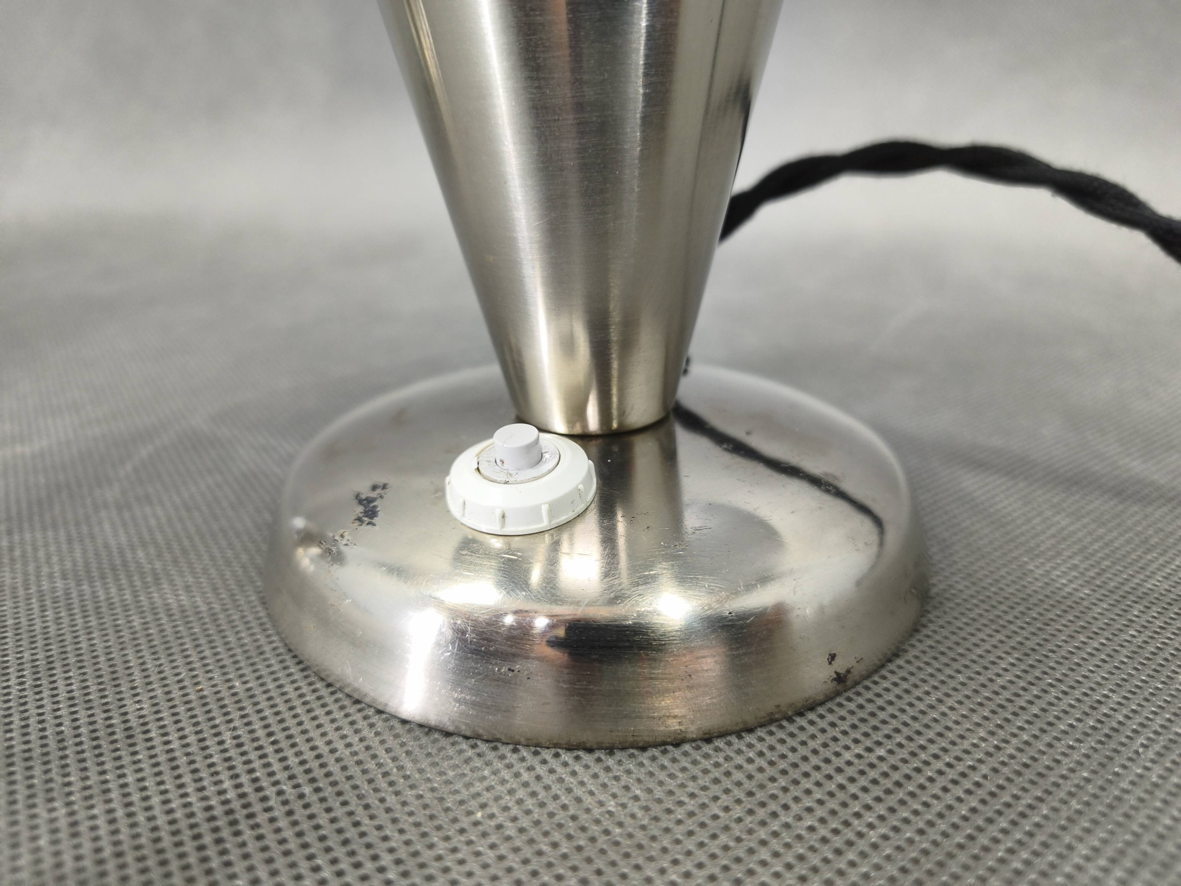 Pair of Bauhaus Chrome Adjustable Table Lamps, 1930s Czechoslovakia