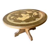 Rustic vintage high coffee table in wood