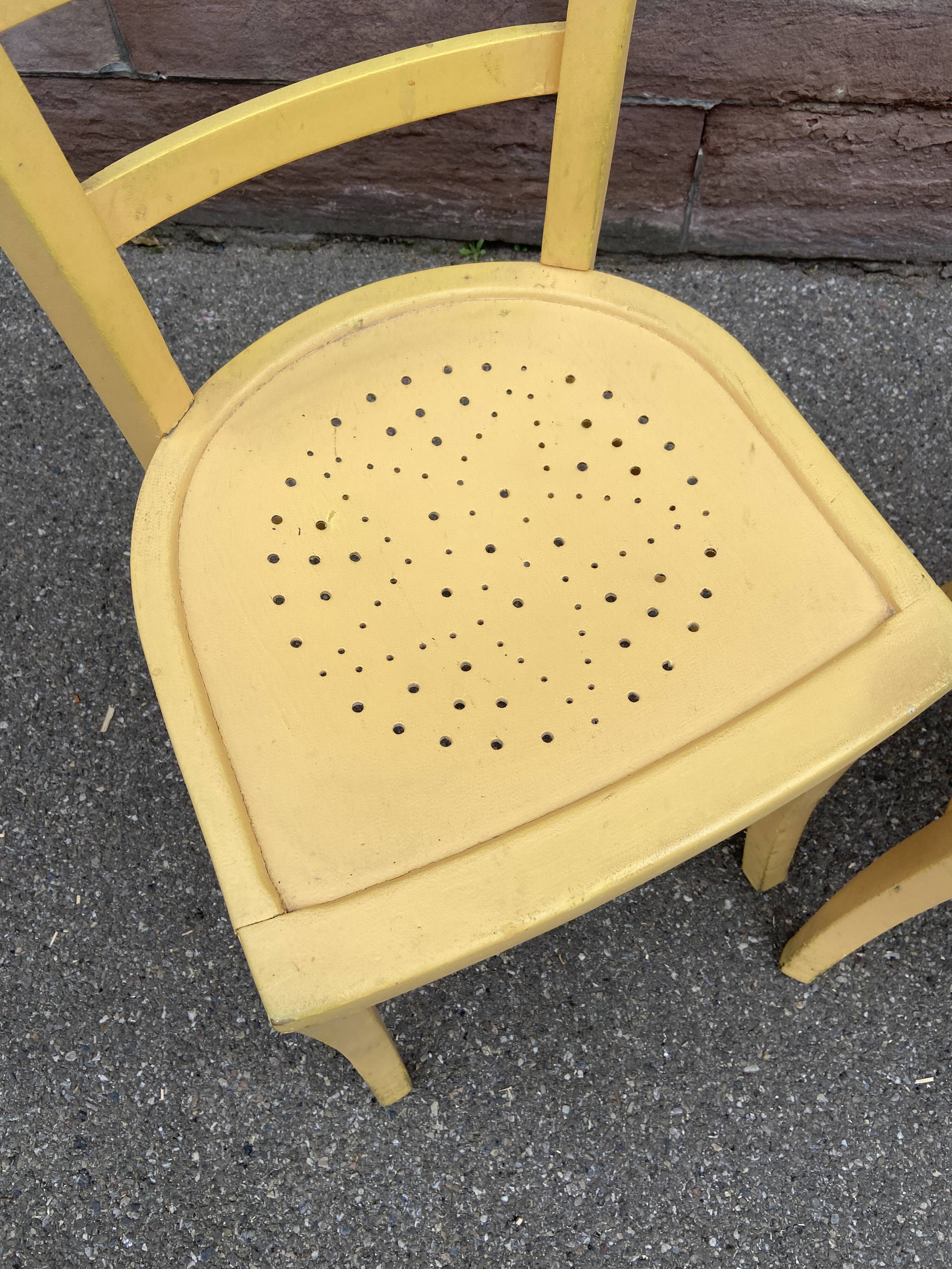 Pair of chairs type bistro in vintage wood 1950 kitchen design