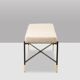 Pair of white benches, in lacquered and gilded metal. 2000s.
