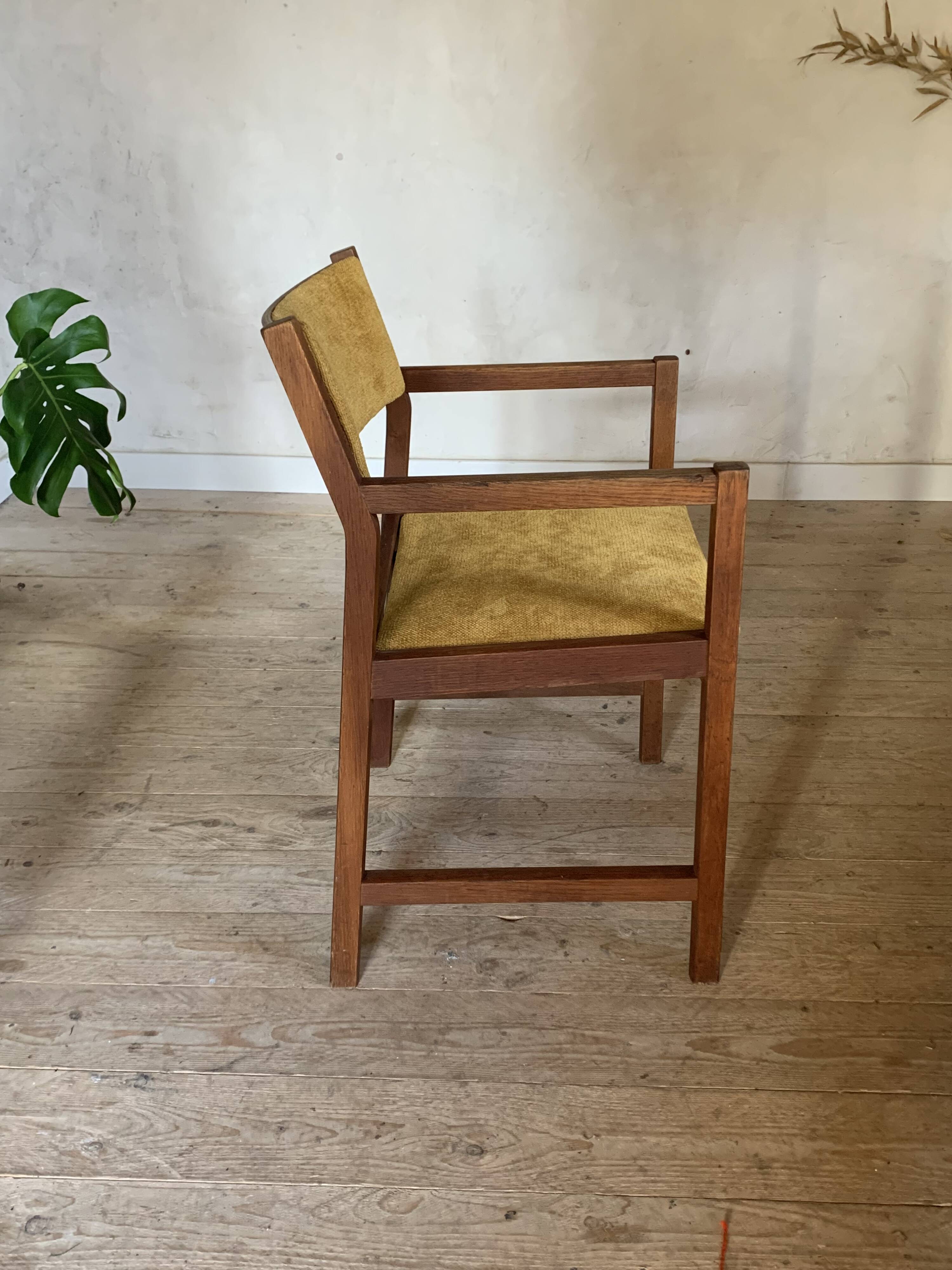 Vintage Danish armchair by Borge Mogensen in yellow velvet