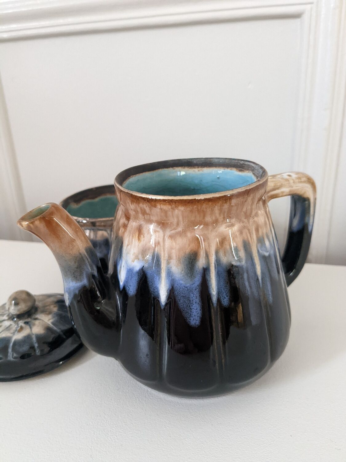 Glazed stoneware coffee maker