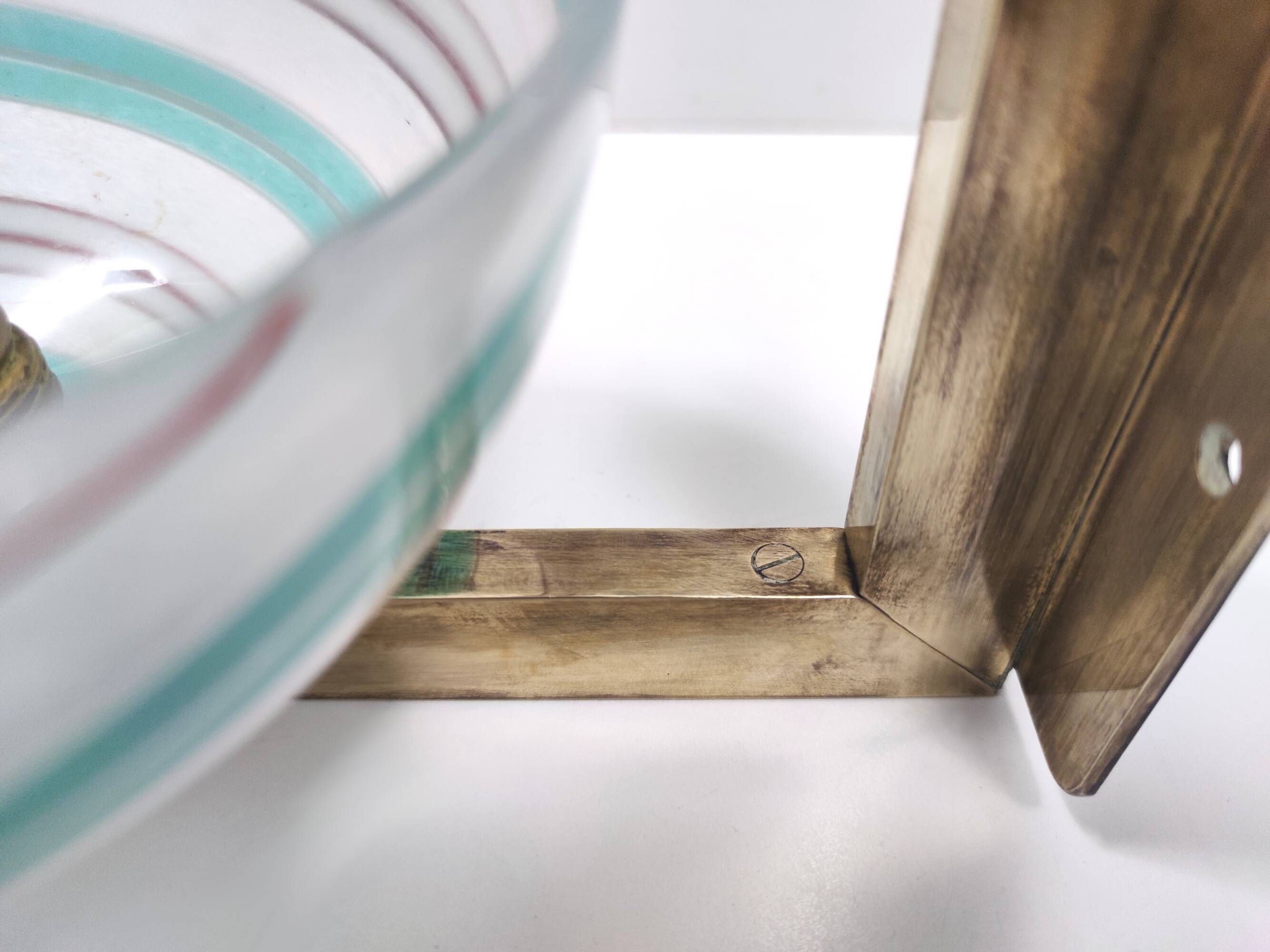 Rare Murano Glass and Brass Wall Light by Dino Martens for Aureliano Toso, Italy