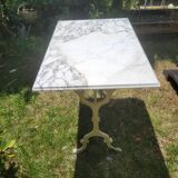 White Carrara marble bistro table circa 1900.