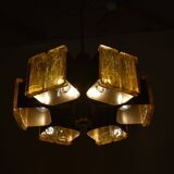 Mid-century design brass and resin pendant, 1960s / Hungary