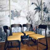 Suite of four Baumann sled chairs