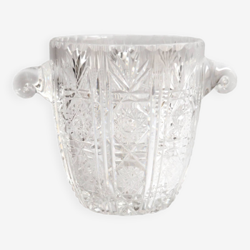 Cut crystal ice bucket