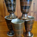 Set of 5 glazed stoneware mazagrans