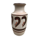 Antique beige ceramic vase with decorative painting
