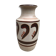 Antique beige ceramic vase with decorative painting