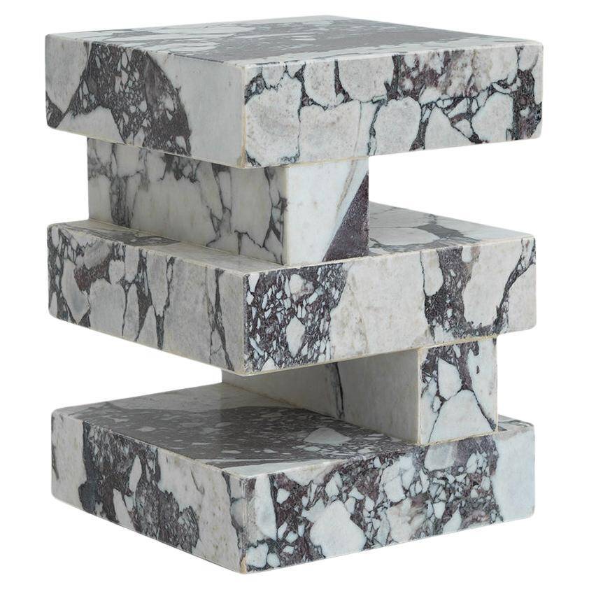 Calacatta side table "S Y N C", limited edition