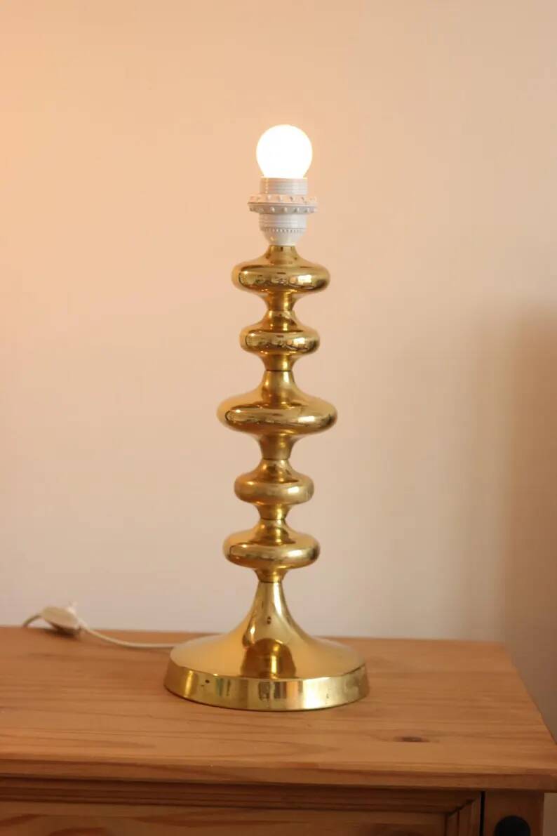 Pair of Swedish Coil Table Lamps