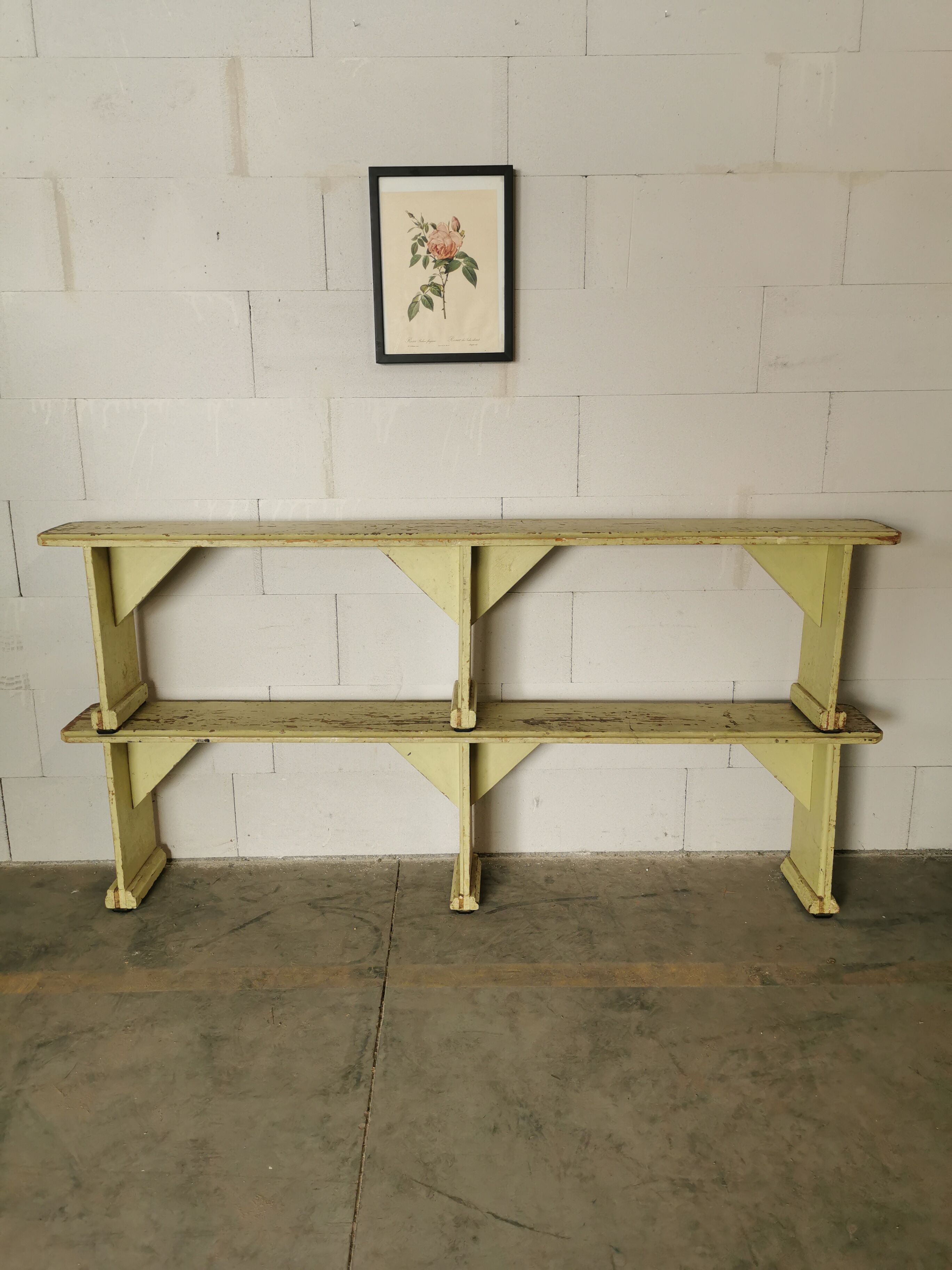 Paire de bancs en bois