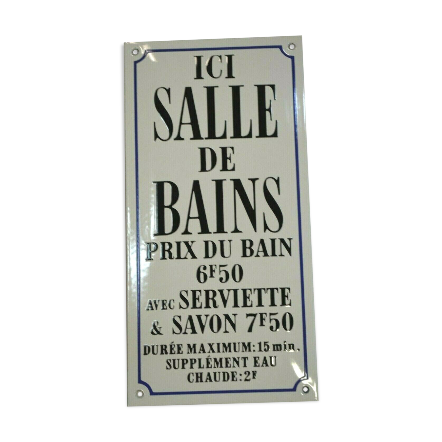 Enamelled plate "bathroom"