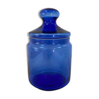 Vintage cobalt blue glass jar