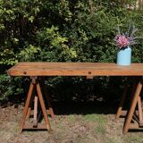 Farm table on trestles, 178 cm x 68 cm