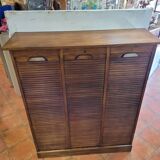 Solid oak triple curtain binder
