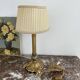 Antique, lamp, bronze, candle holder, gold, cloisonné enamel, ecru white lampshade, flower decor, leaf