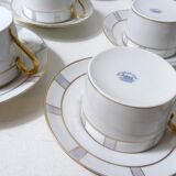 Limoges Ribes porcelain tea and coffee service, gold, silver, iridescent mother-of-pearl, Art Deco
