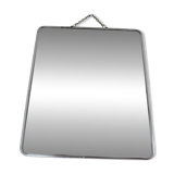 Antique large barber's mirror with chain, 1950s-60s