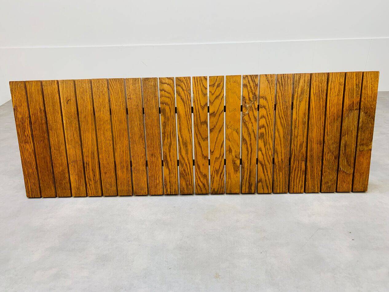 1950s coffee table in the style of Alain Richard, wood and metal.
