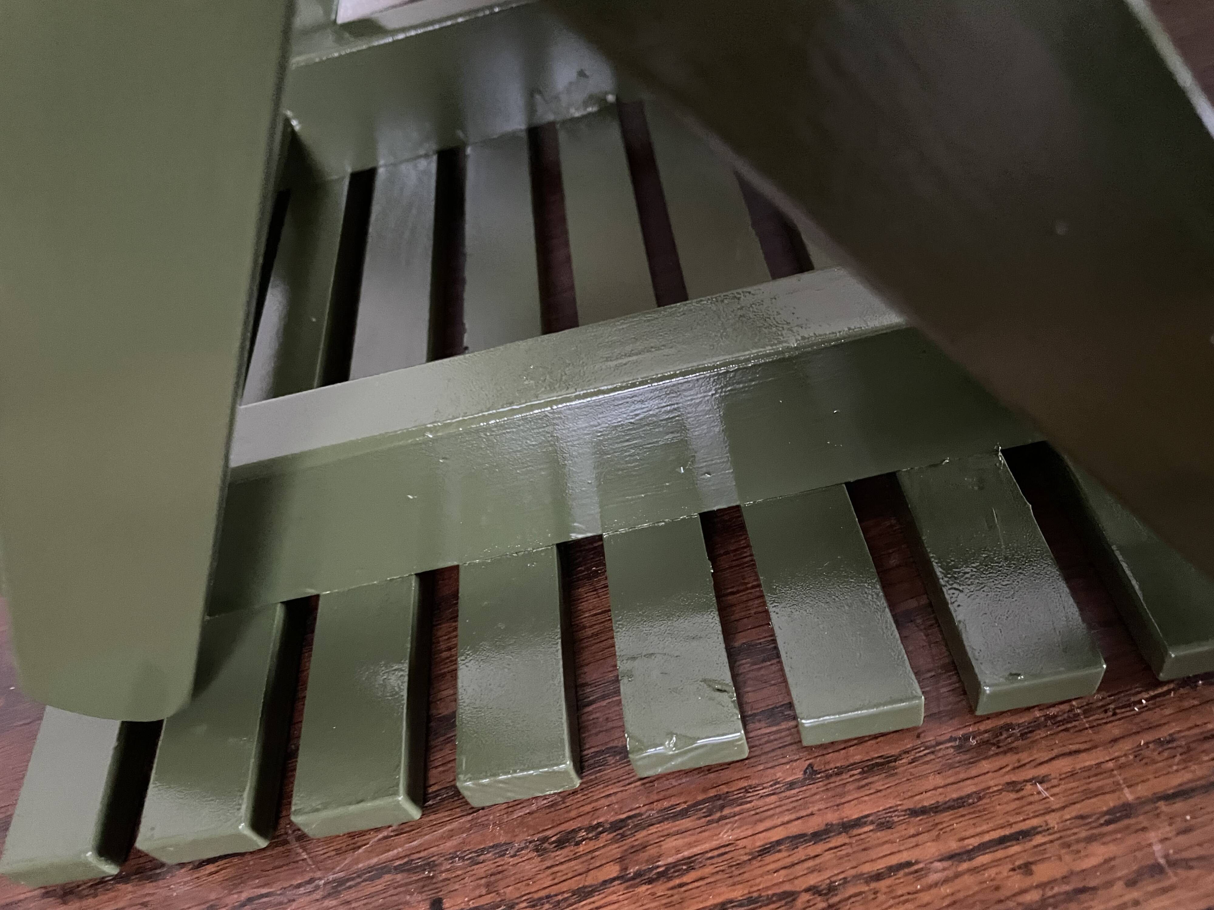 Vintage slatted fishing stool