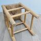 Wooden and straw stool vintage bohemian spirit