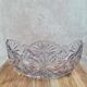 Large vintage oval cut amethyst glass bowl