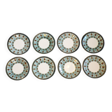 8 Boch dessert plates with walnut decor