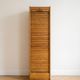 Antique oak filing cabinet with curtains