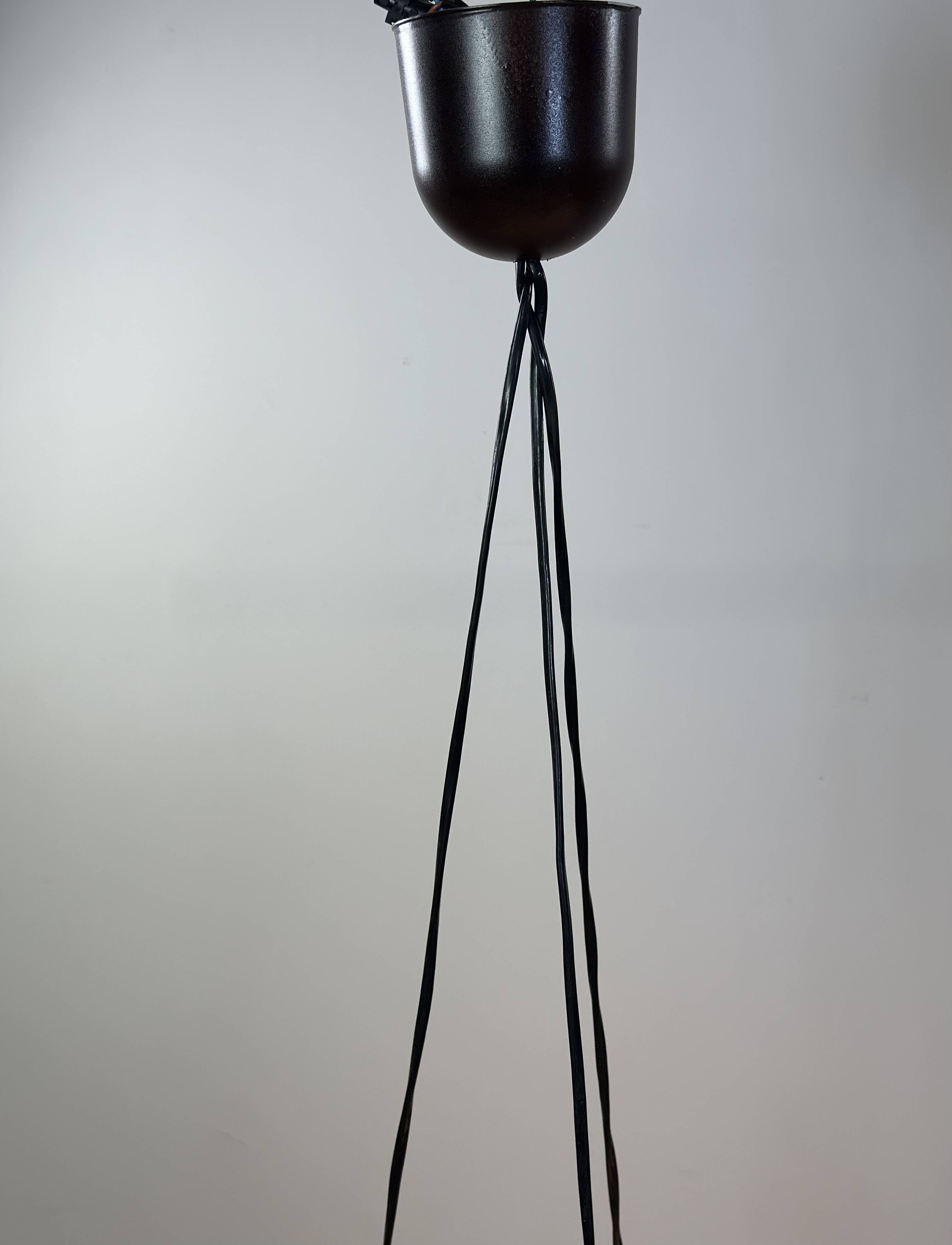 Vintage 1960s Scandinavian teak and perspex chandelier